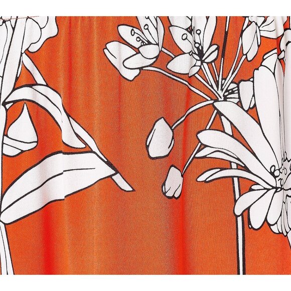 Girl With Curves TangerineFloral Tange Tall Knit Midi Dress with Flutter Sleeve - Picture 3 of 6